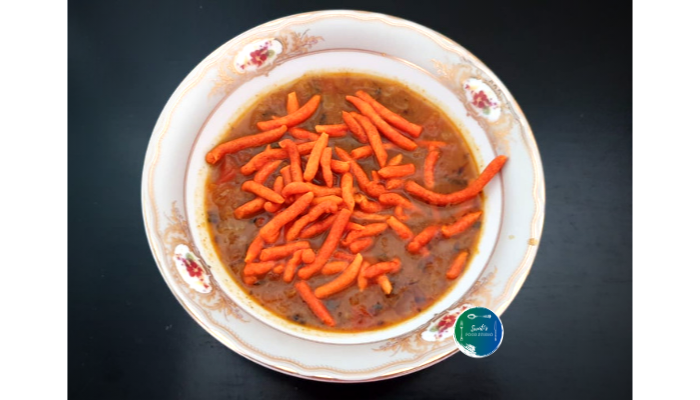 Spicy Sev Tomato Bhaji/Khandeshi Sev Tomato Bhaji